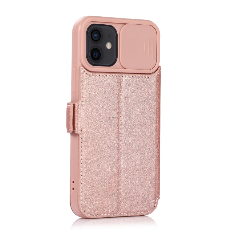 For iPhone 12 mini Push Window Double Buckle PU + Silicone Horizontal Flip Leather Case with Holder & Card Slot