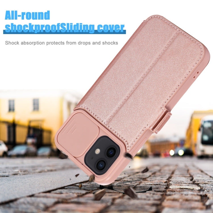 For iPhone 12 mini Push Window Double Buckle PU + Silicone Horizontal Flip Leather Case with Holder & Card Slot