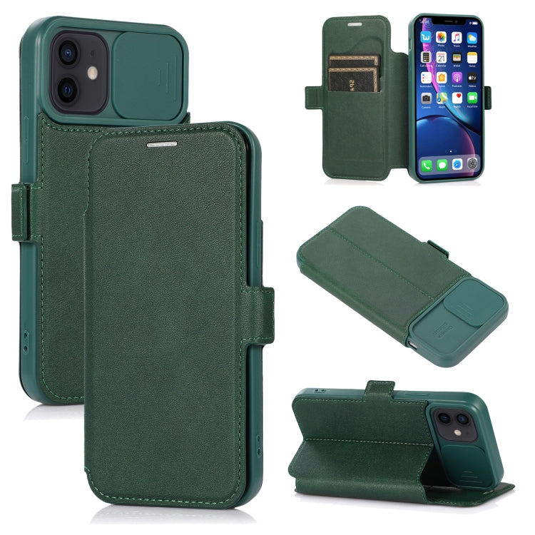 For iPhone 12 mini Push Window Double Buckle PU + Silicone Horizontal Flip Leather Case with Holder & Card Slot