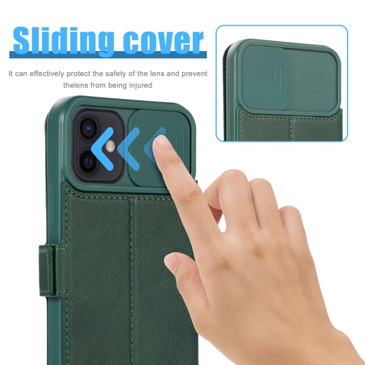 For iPhone 12 mini Push Window Double Buckle PU + Silicone Horizontal Flip Leather Case with Holder & Card Slot