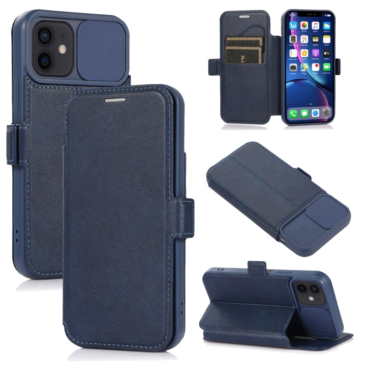 For iPhone 12 mini Push Window Double Buckle PU + Silicone Horizontal Flip Leather Case with Holder & Card Slot