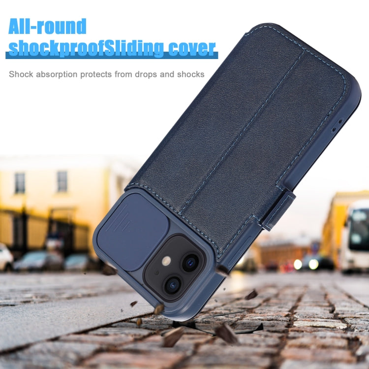 For iPhone 12 mini Push Window Double Buckle PU + Silicone Horizontal Flip Leather Case with Holder & Card Slot