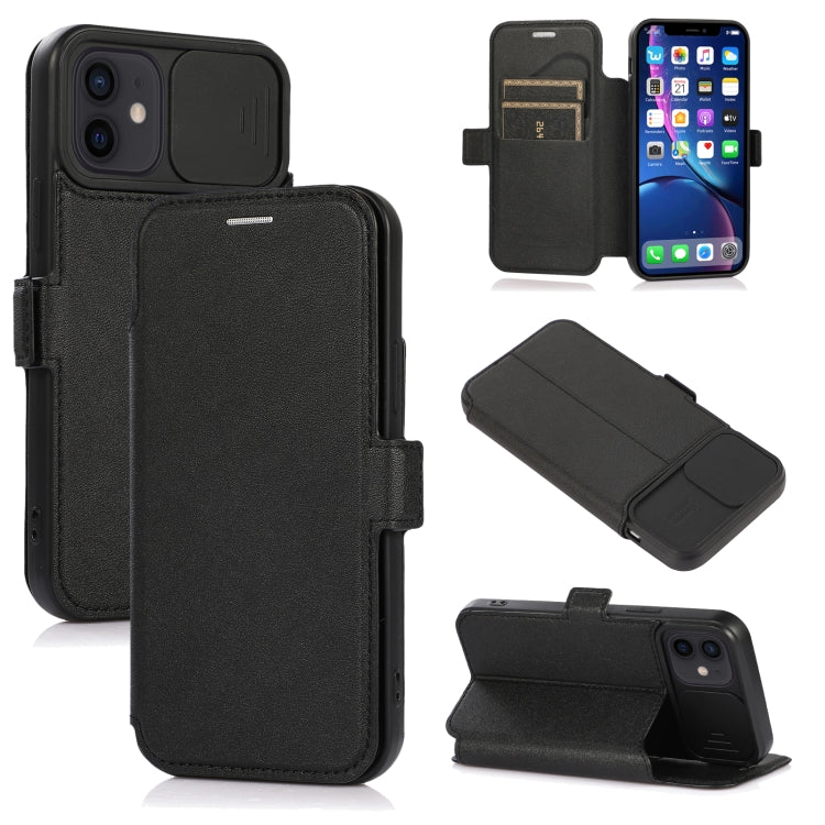 For iPhone 12 mini Push Window Double Buckle PU + Silicone Horizontal Flip Leather Case with Holder & Card Slot