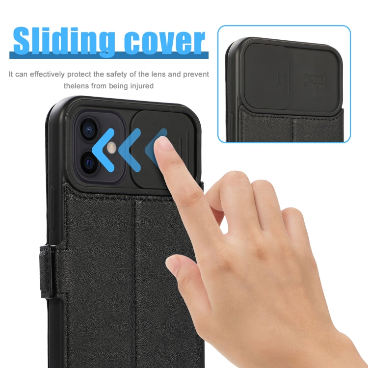For iPhone 12 mini Push Window Double Buckle PU + Silicone Horizontal Flip Leather Case with Holder & Card Slot