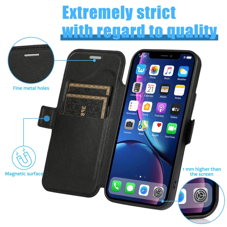 For iPhone 12 mini Push Window Double Buckle PU + Silicone Horizontal Flip Leather Case with Holder & Card Slot