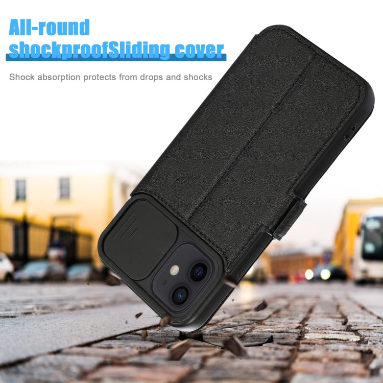 For iPhone 12 mini Push Window Double Buckle PU + Silicone Horizontal Flip Leather Case with Holder & Card Slot