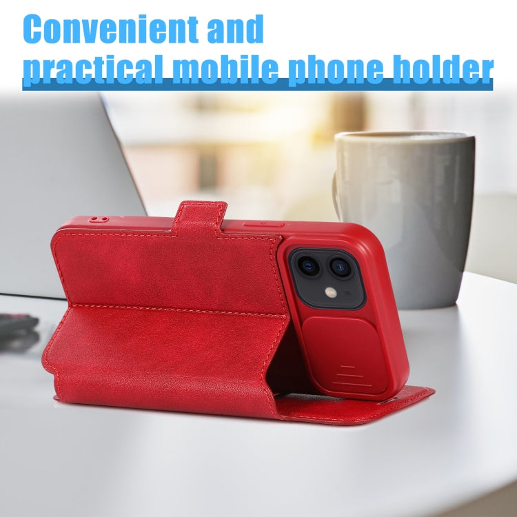 For iPhone 12 Push Window Double Buckle PU + Silicone Horizontal Flip Leather Case with Holder & Card Slot