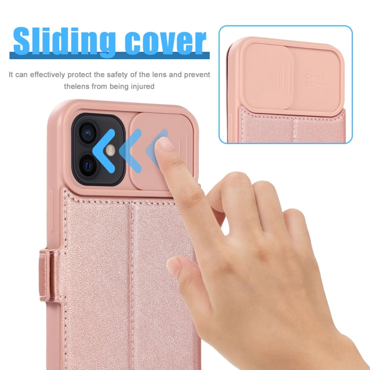 For iPhone 12 Push Window Double Buckle PU + Silicone Horizontal Flip Leather Case with Holder & Card Slot