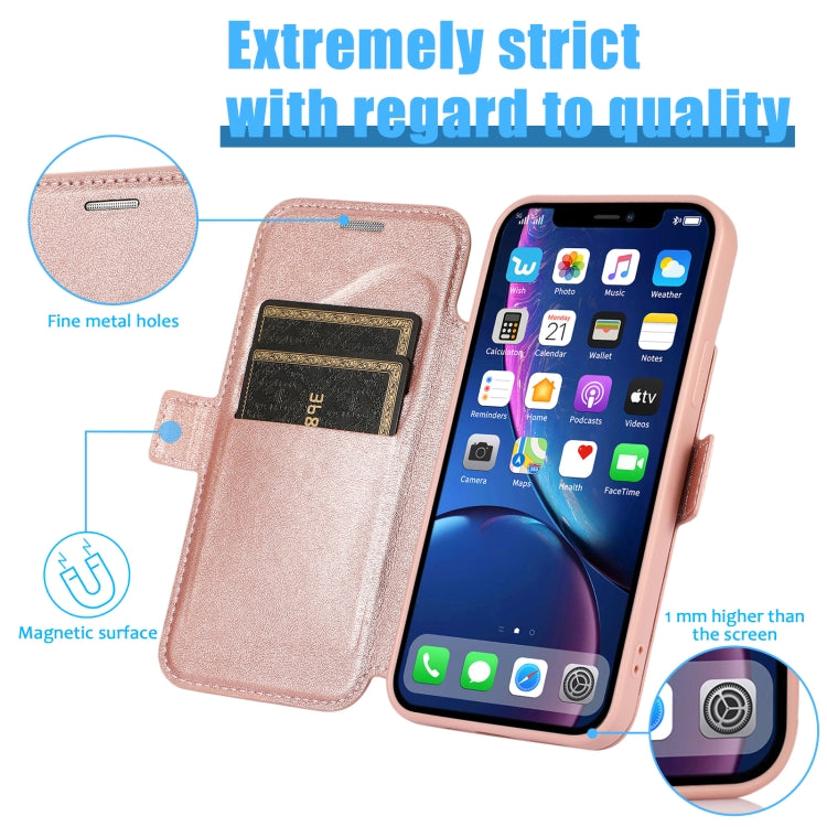 For iPhone 12 Push Window Double Buckle PU + Silicone Horizontal Flip Leather Case with Holder & Card Slot