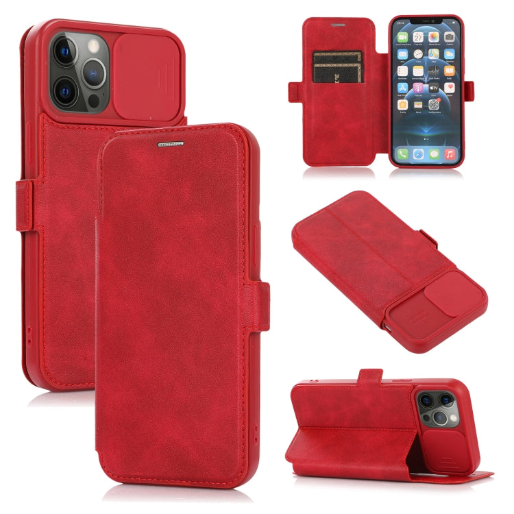 For iPhone 12 Pro Push Window Double Buckle PU + Silicone Horizontal Flip Leather Case with Holder & Card Slot