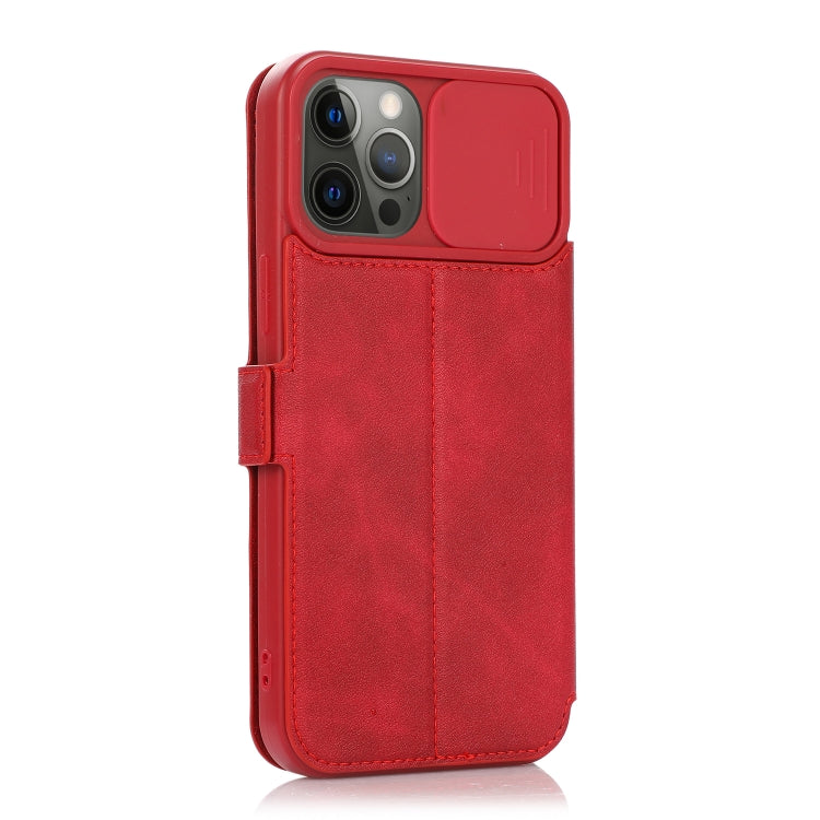 For iPhone 12 Pro Push Window Double Buckle PU + Silicone Horizontal Flip Leather Case with Holder & Card Slot