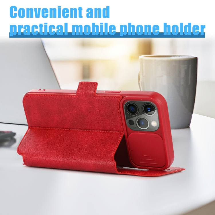 For iPhone 12 Pro Push Window Double Buckle PU + Silicone Horizontal Flip Leather Case with Holder & Card Slot