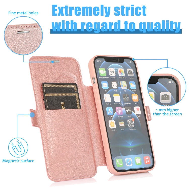 For iPhone 12 Pro Push Window Double Buckle PU + Silicone Horizontal Flip Leather Case with Holder & Card Slot