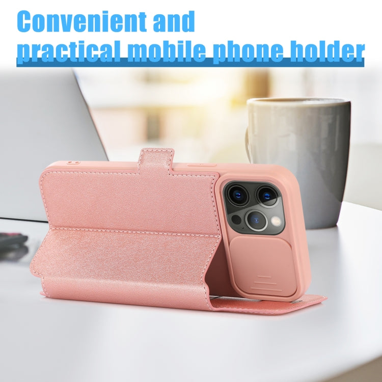 For iPhone 12 Pro Push Window Double Buckle PU + Silicone Horizontal Flip Leather Case with Holder & Card Slot