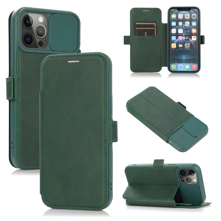 For iPhone 12 Pro Push Window Double Buckle PU + Silicone Horizontal Flip Leather Case with Holder & Card Slot