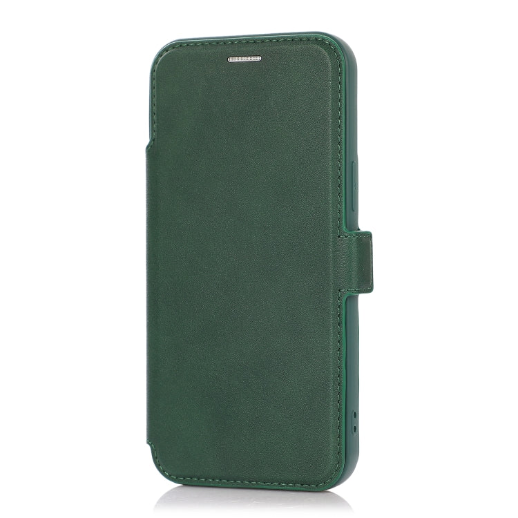 For iPhone 12 Pro Push Window Double Buckle PU + Silicone Horizontal Flip Leather Case with Holder & Card Slot