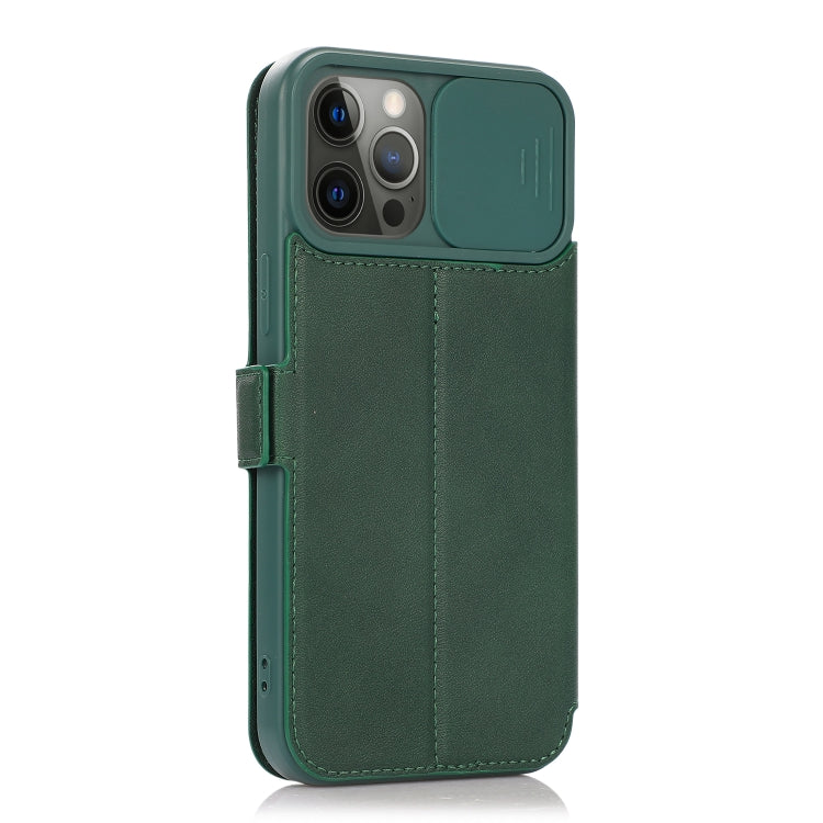 For iPhone 12 Pro Push Window Double Buckle PU + Silicone Horizontal Flip Leather Case with Holder & Card Slot