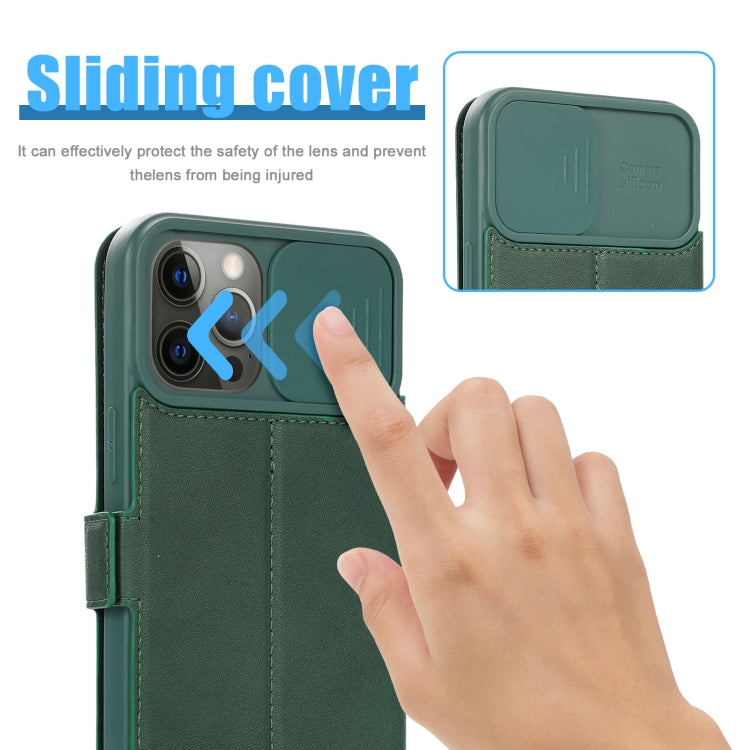 For iPhone 12 Pro Push Window Double Buckle PU + Silicone Horizontal Flip Leather Case with Holder & Card Slot