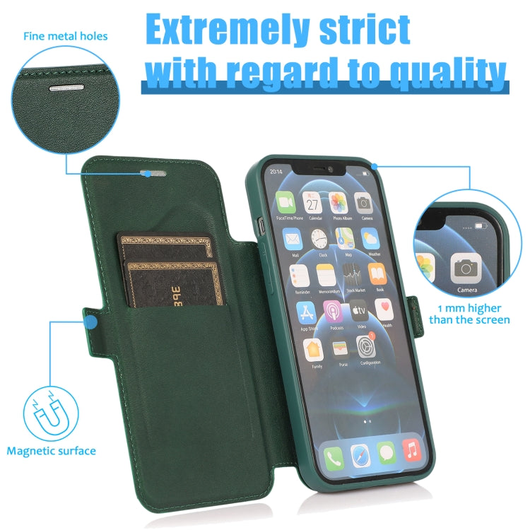 For iPhone 12 Pro Push Window Double Buckle PU + Silicone Horizontal Flip Leather Case with Holder & Card Slot