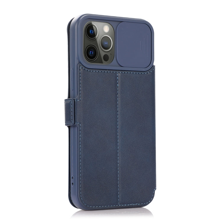 For iPhone 12 Pro Push Window Double Buckle PU + Silicone Horizontal Flip Leather Case with Holder & Card Slot