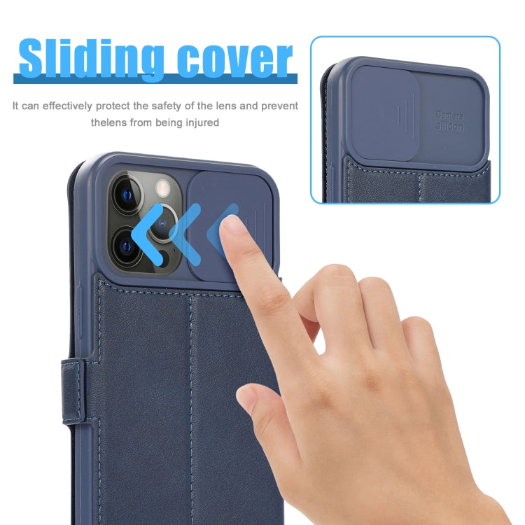For iPhone 12 Pro Push Window Double Buckle PU + Silicone Horizontal Flip Leather Case with Holder & Card Slot