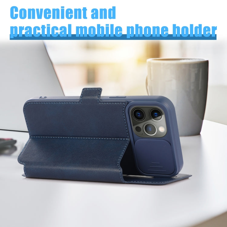 For iPhone 12 Pro Push Window Double Buckle PU + Silicone Horizontal Flip Leather Case with Holder & Card Slot