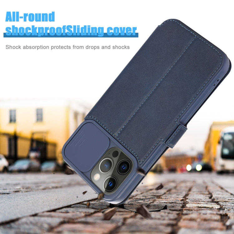 For iPhone 12 Pro Push Window Double Buckle PU + Silicone Horizontal Flip Leather Case with Holder & Card Slot