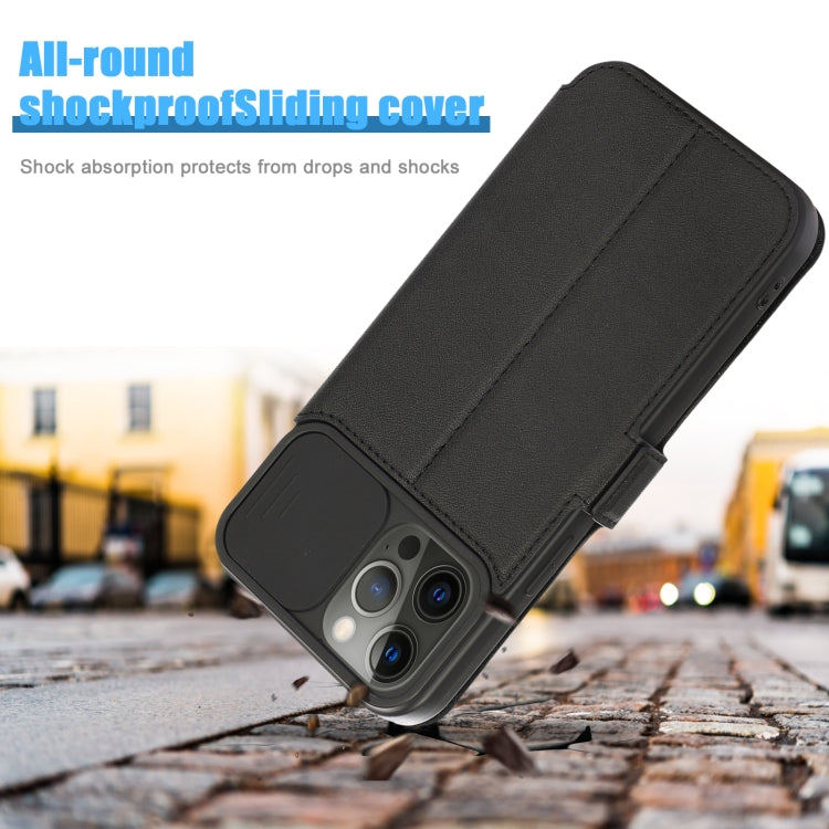 For iPhone 12 Pro Push Window Double Buckle PU + Silicone Horizontal Flip Leather Case with Holder & Card Slot