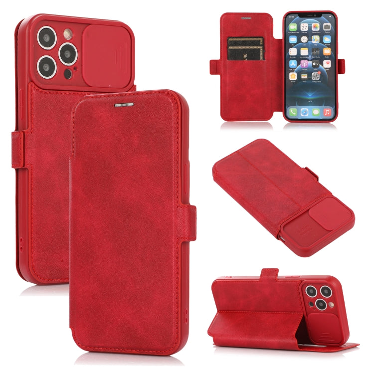 For iPhone 12 Pro Max Push Window Double Buckle PU + Silicone Horizontal Flip Leather Case with Holder & Card Slot