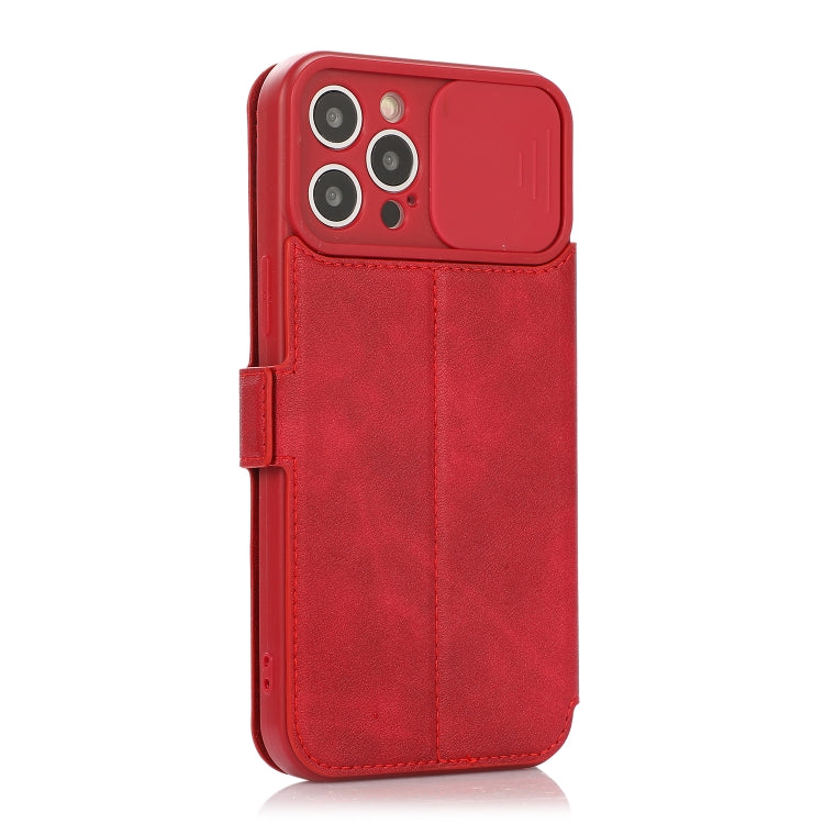 For iPhone 12 Pro Max Push Window Double Buckle PU + Silicone Horizontal Flip Leather Case with Holder & Card Slot