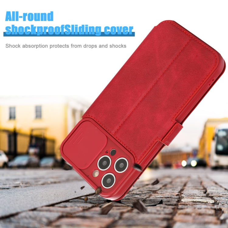 For iPhone 12 Pro Max Push Window Double Buckle PU + Silicone Horizontal Flip Leather Case with Holder & Card Slot