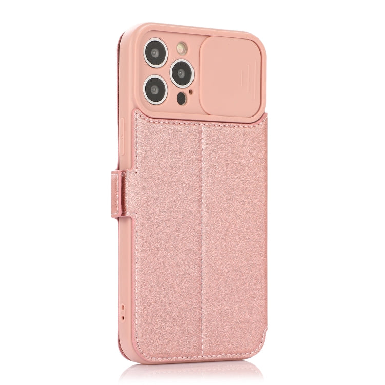For iPhone 12 Pro Max Push Window Double Buckle PU + Silicone Horizontal Flip Leather Case with Holder & Card Slot