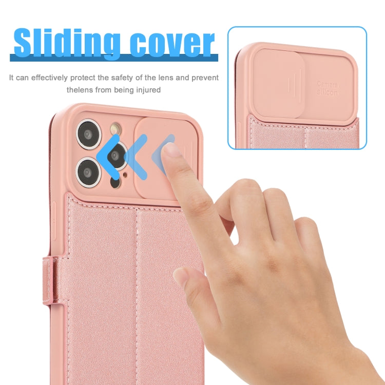 For iPhone 12 Pro Max Push Window Double Buckle PU + Silicone Horizontal Flip Leather Case with Holder & Card Slot