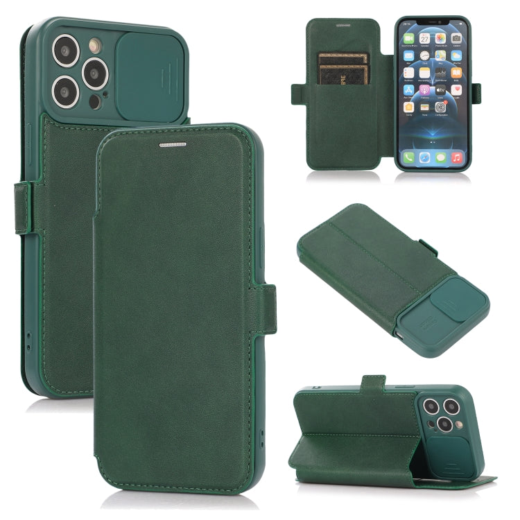 For iPhone 12 Pro Max Push Window Double Buckle PU + Silicone Horizontal Flip Leather Case with Holder & Card Slot