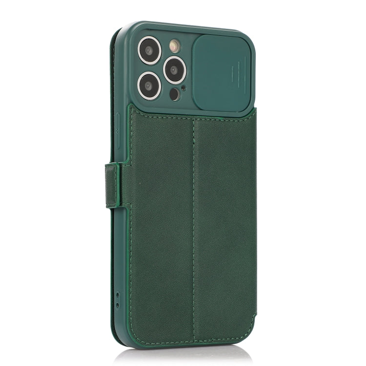 For iPhone 12 Pro Max Push Window Double Buckle PU + Silicone Horizontal Flip Leather Case with Holder & Card Slot