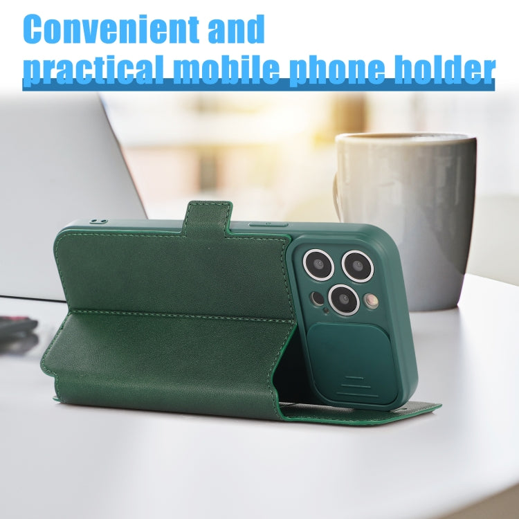 For iPhone 12 Pro Max Push Window Double Buckle PU + Silicone Horizontal Flip Leather Case with Holder & Card Slot