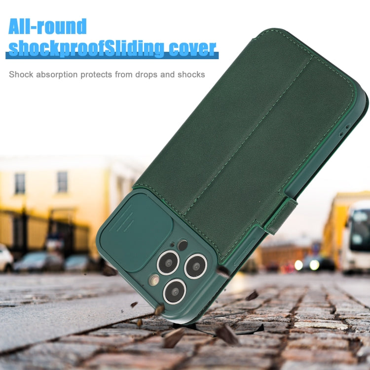For iPhone 12 Pro Max Push Window Double Buckle PU + Silicone Horizontal Flip Leather Case with Holder & Card Slot