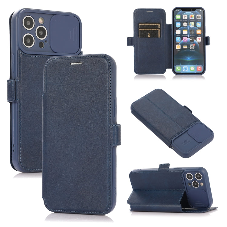 For iPhone 12 Pro Max Push Window Double Buckle PU + Silicone Horizontal Flip Leather Case with Holder & Card Slot