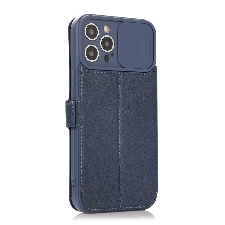 For iPhone 12 Pro Max Push Window Double Buckle PU + Silicone Horizontal Flip Leather Case with Holder & Card Slot