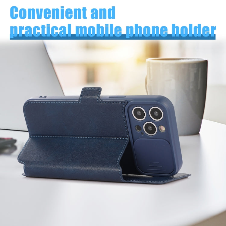 For iPhone 12 Pro Max Push Window Double Buckle PU + Silicone Horizontal Flip Leather Case with Holder & Card Slot