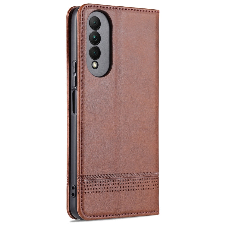 For Honor X20 SE AZNS Magnetic Calf Texture Horizontal Flip Leather Case with Card Slots & Holder & Wallet