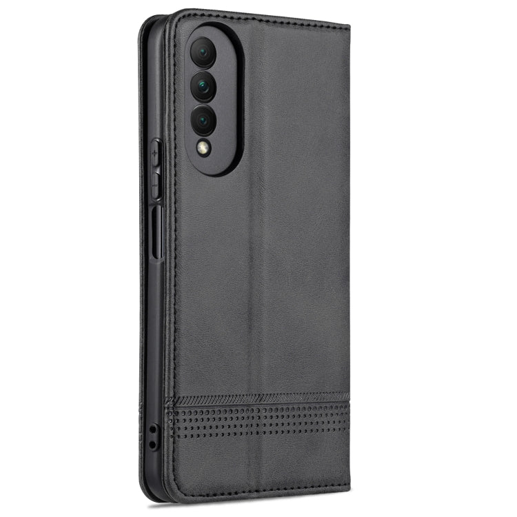For Honor X20 SE AZNS Magnetic Calf Texture Horizontal Flip Leather Case with Card Slots & Holder & Wallet