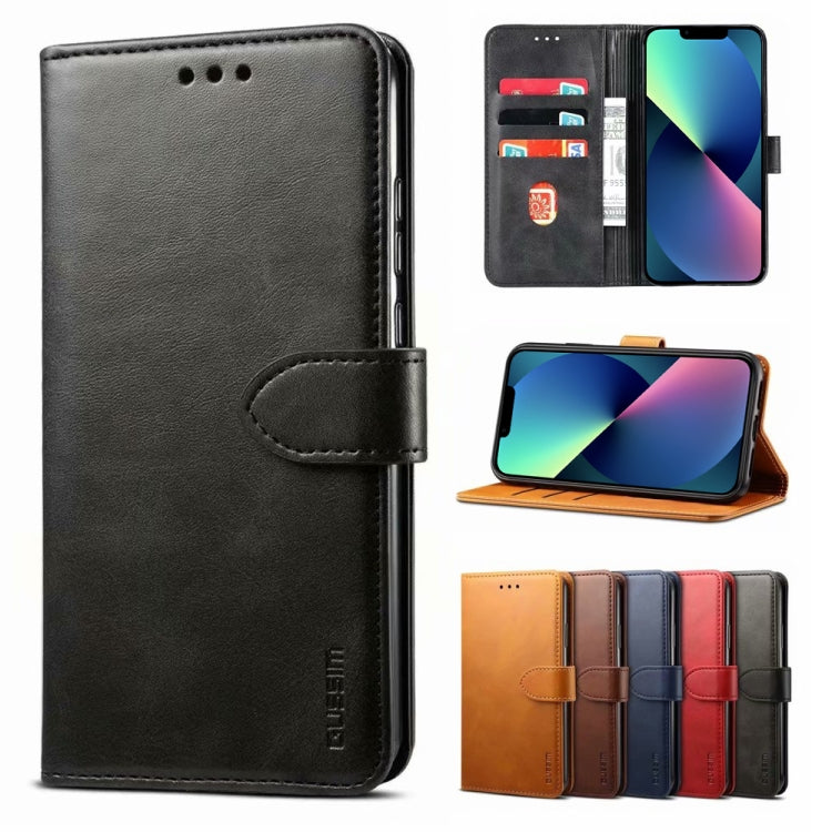 For iPhone 13 mini GUSSIM Business Style Horizontal Flip Leather Case with Holder & Card Slots & Wallet
