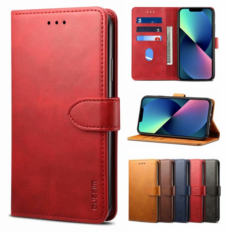 For iPhone 13 mini GUSSIM Business Style Horizontal Flip Leather Case with Holder & Card Slots & Wallet