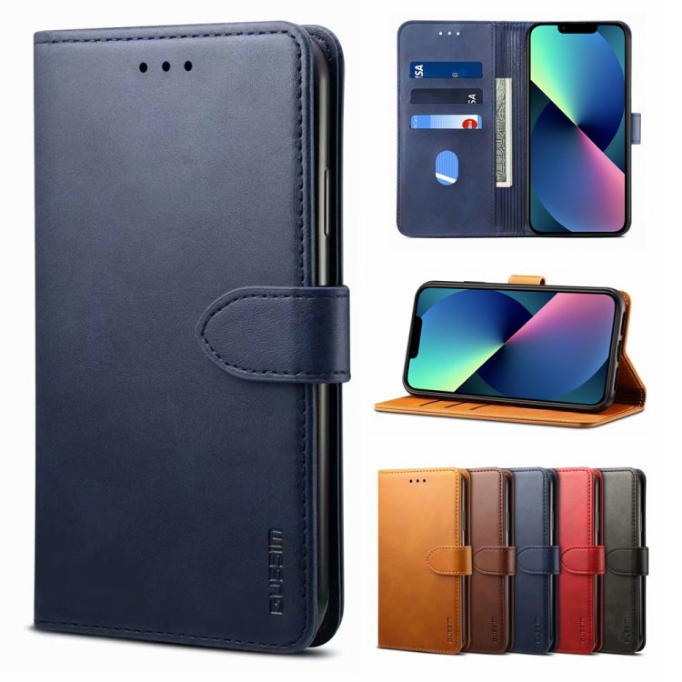 For iPhone 13 mini GUSSIM Business Style Horizontal Flip Leather Case with Holder & Card Slots & Wallet