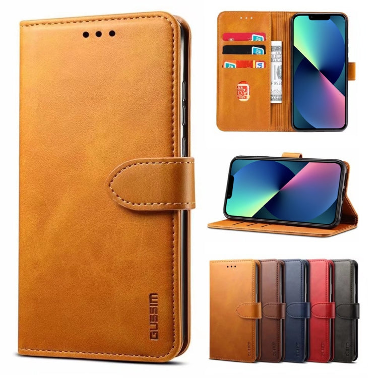 For iPhone 13 mini GUSSIM Business Style Horizontal Flip Leather Case with Holder & Card Slots & Wallet