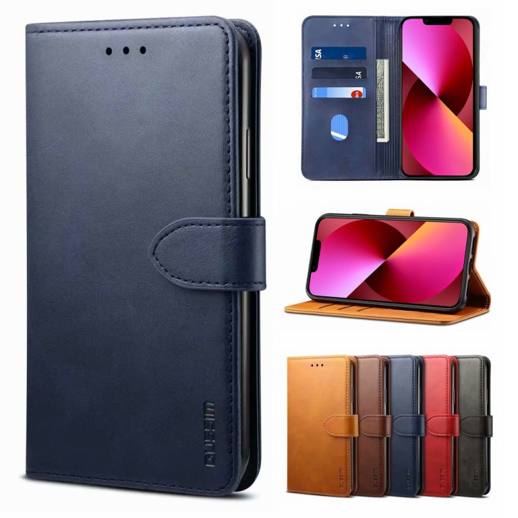For iPhone 13 GUSSIM Business Style Horizontal Flip Leather Case with Holder & Card Slots & Wallet