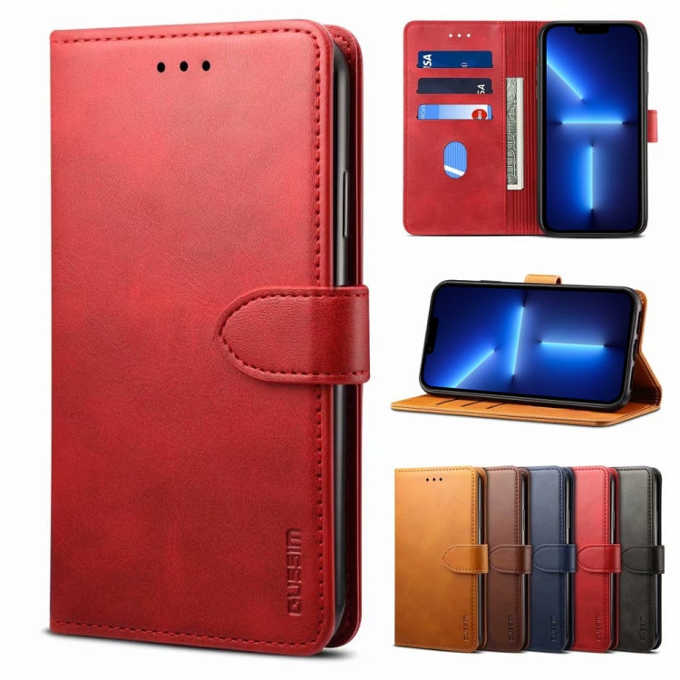 For iPhone 13 Pro GUSSIM Business Style Horizontal Flip Leather Case with Holder & Card Slots & Wallet