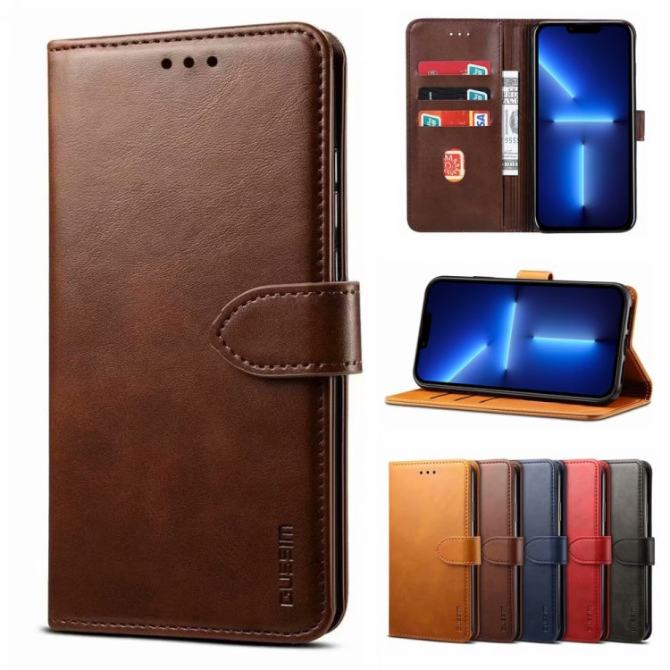 For iPhone 13 Pro GUSSIM Business Style Horizontal Flip Leather Case with Holder & Card Slots & Wallet