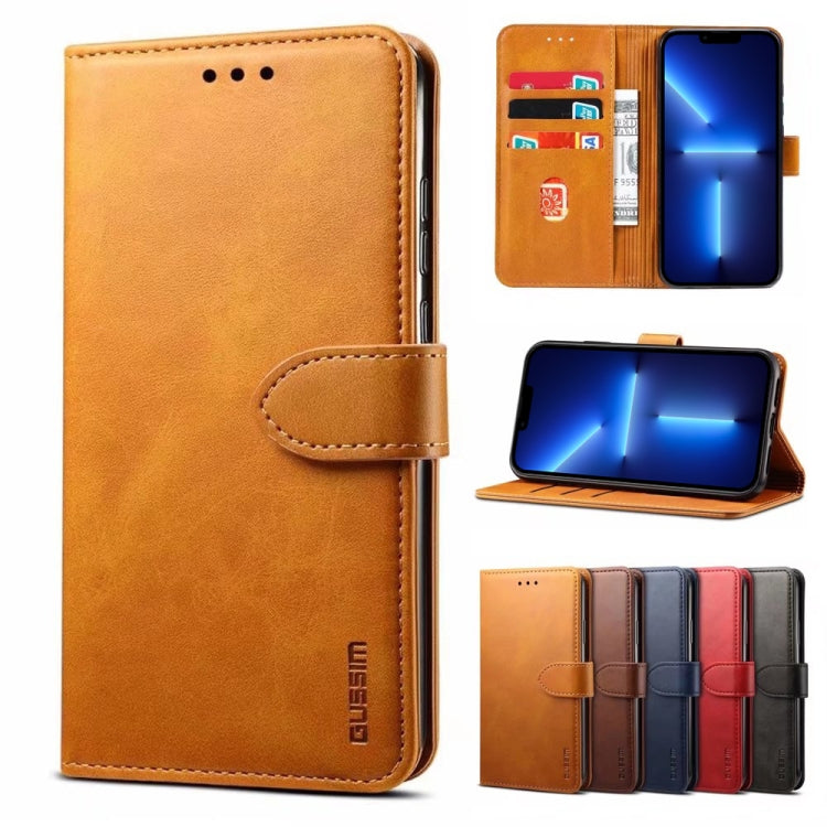 For iPhone 13 Pro GUSSIM Business Style Horizontal Flip Leather Case with Holder & Card Slots & Wallet